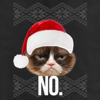 Funny Cat NO Meme Ugly Christmas Sweater Golf Towel