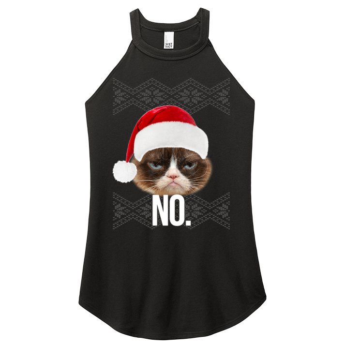 Funny Cat NO Meme Ugly Christmas Sweater Women's Perfect Tri Rocker Tank