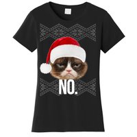 Funny Cat NO Meme Ugly Christmas Sweater Women's T-Shirt