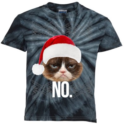 Funny Cat NO Meme Ugly Christmas Sweater Kids Tie-Dye T-Shirt