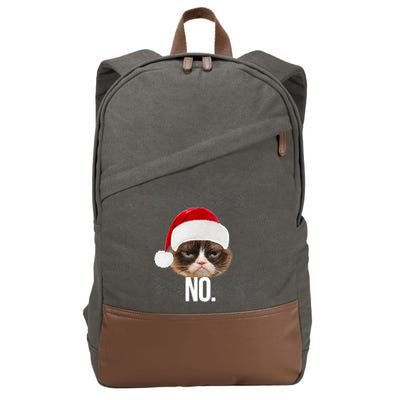 Funny Cat NO Meme Ugly Christmas Sweater Cotton Canvas Backpack