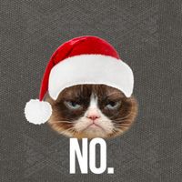 Funny Cat NO Meme Ugly Christmas Sweater Cotton Canvas Backpack