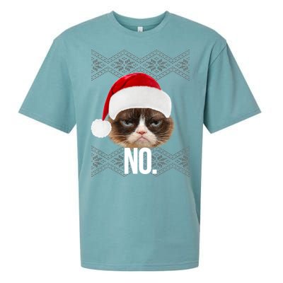 Funny Cat NO Meme Ugly Christmas Sweater Sueded Cloud Jersey T-Shirt