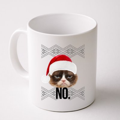 Funny Cat NO Meme Ugly Christmas Sweater Coffee Mug