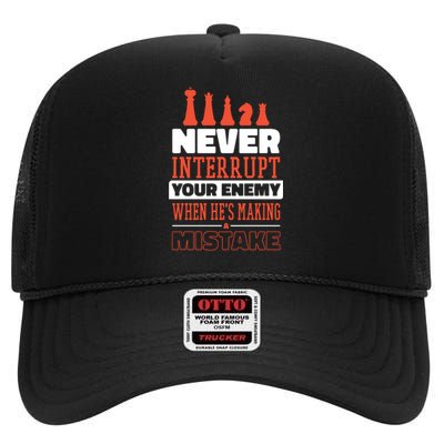 Funny Chess Quote High Crown Mesh Back Trucker Hat