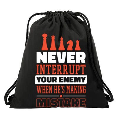 Funny Chess Quote Drawstring Bag