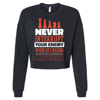 Funny Chess Quote Cropped Pullover Crew