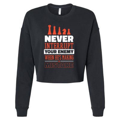 Funny Chess Quote Cropped Pullover Crew