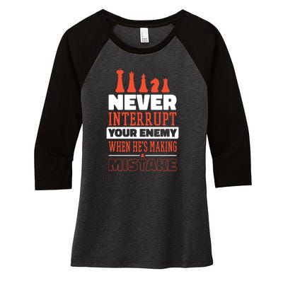 Funny Chess Quote Women's Tri-Blend 3/4-Sleeve Raglan Shirt