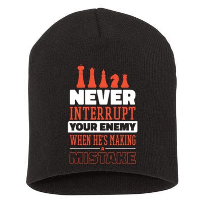 Funny Chess Quote Short Acrylic Beanie