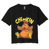 Funny Chimkin Meme Chunky Chicken Women's Crop Top Tee