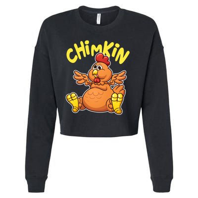 Funny Chimkin Meme Chunky Chicken Cropped Pullover Crew
