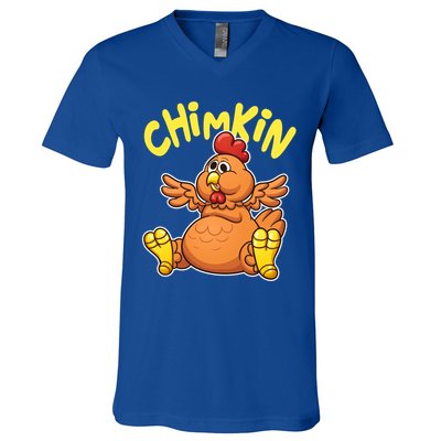 Funny Chimkin Meme Chunky Chicken V-Neck T-Shirt