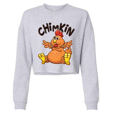 Funny Chimkin Meme Chunky Chicken Cropped Pullover Crew