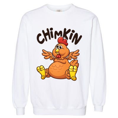 Funny Chimkin Meme Chunky Chicken Garment-Dyed Sweatshirt