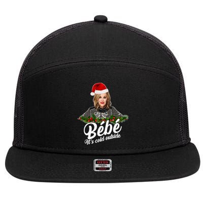 Funny Christmas Bebe It's Cold Outside  7 Panel Mesh Trucker Snapback Hat