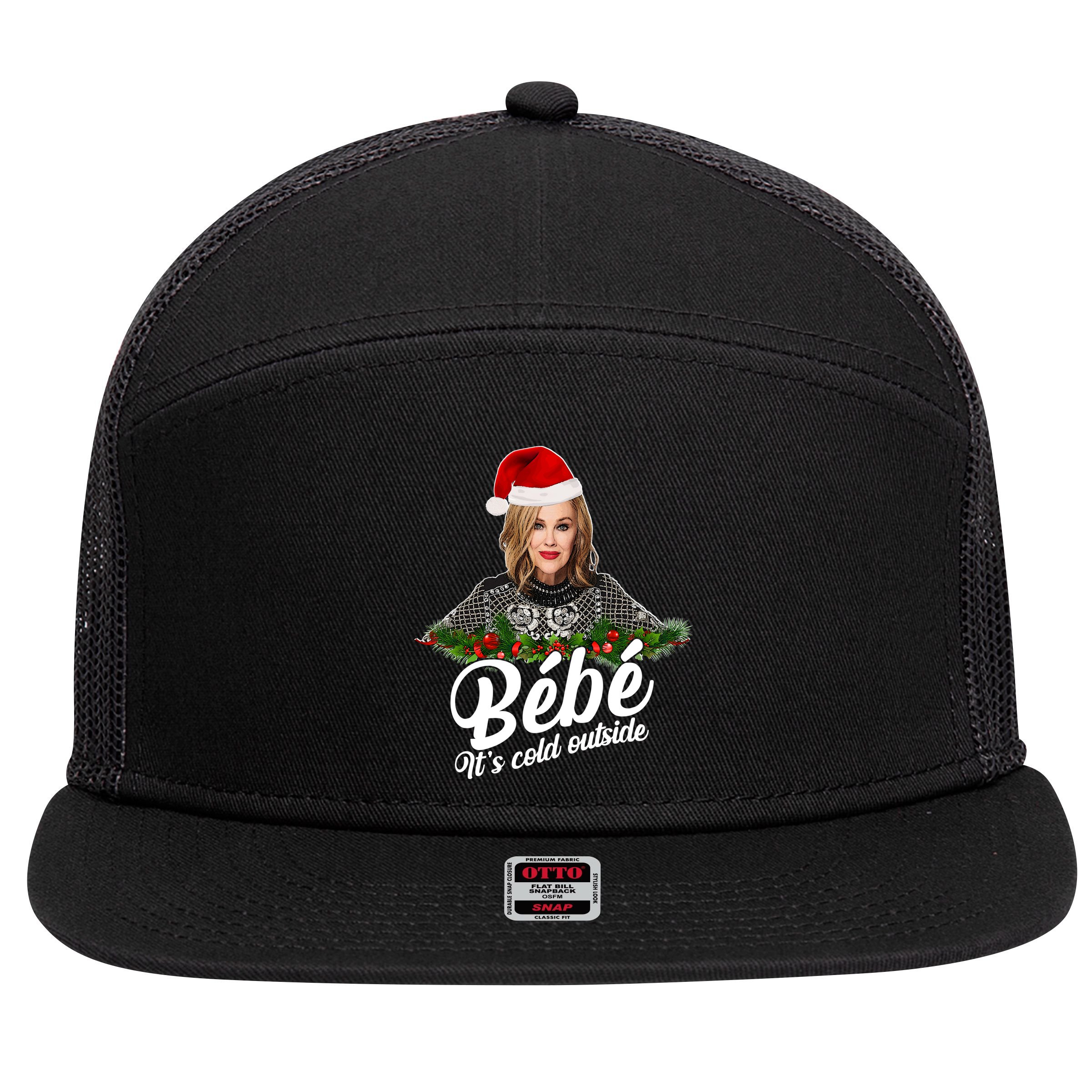 Funny Christmas Bebe It's Cold Outside  7 Panel Mesh Trucker Snapback Hat