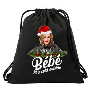 Funny Christmas Bebe It's Cold Outside  Drawstring Bag