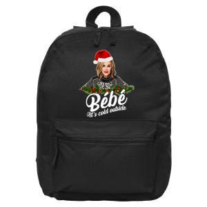 Funny Christmas Bebe It's Cold Outside  16 in Basic Backpack