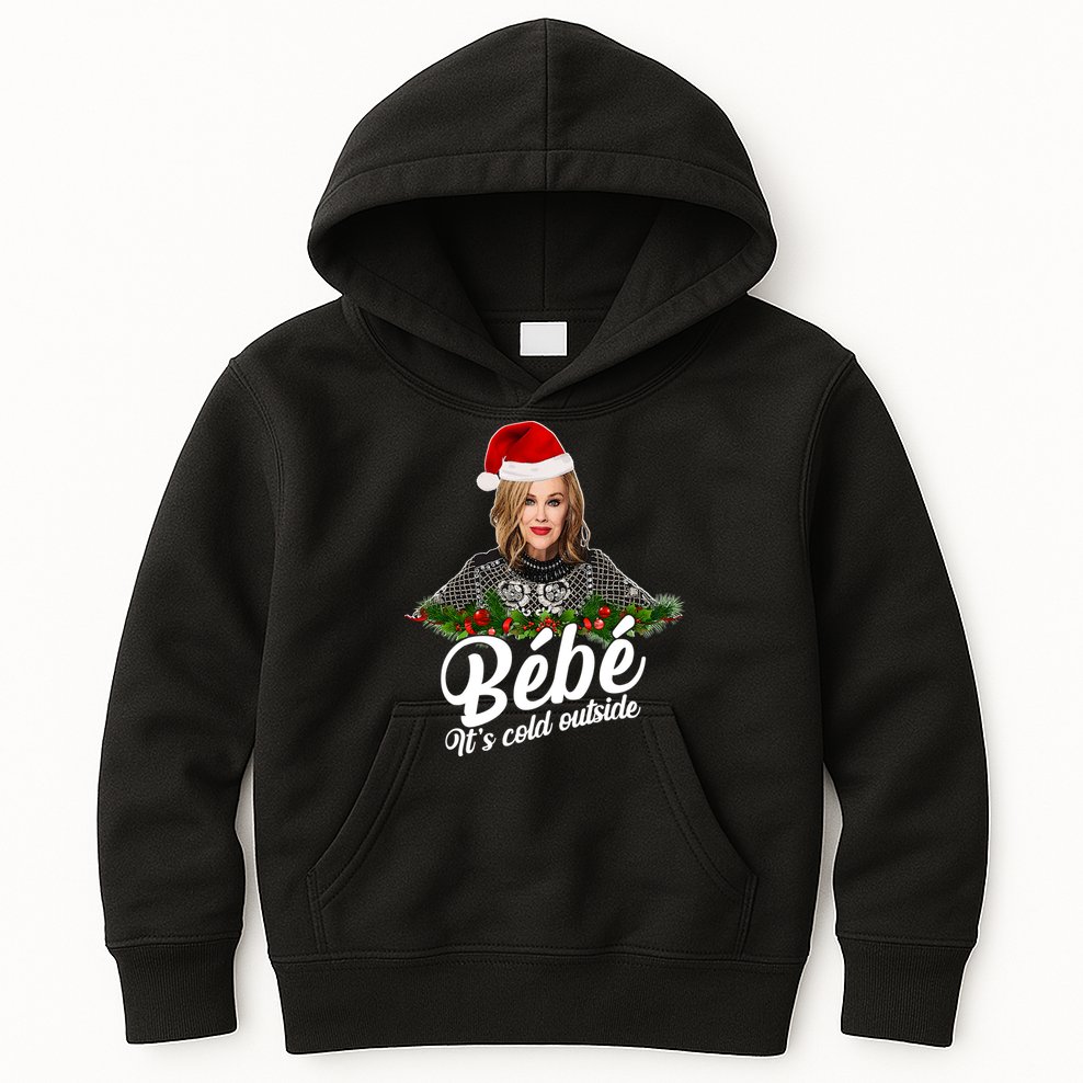 Funny Christmas Bebe It's Cold Outside  Kids Hoodie