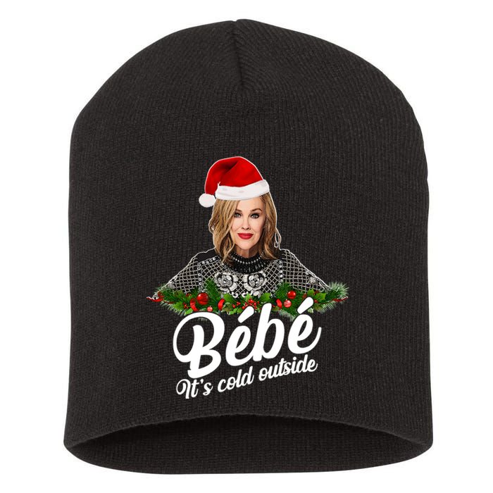 Funny Christmas Bebe It's Cold Outside  Short Acrylic Beanie