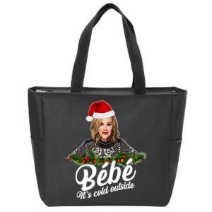 Funny Christmas Bebe It's Cold Outside  Zip Tote Bag