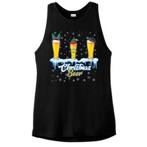 Funny Christmas Beer Ladies PosiCharge Tri-Blend Wicking Tank