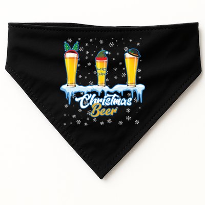 Funny Christmas Beer USA-Made Doggie Bandana