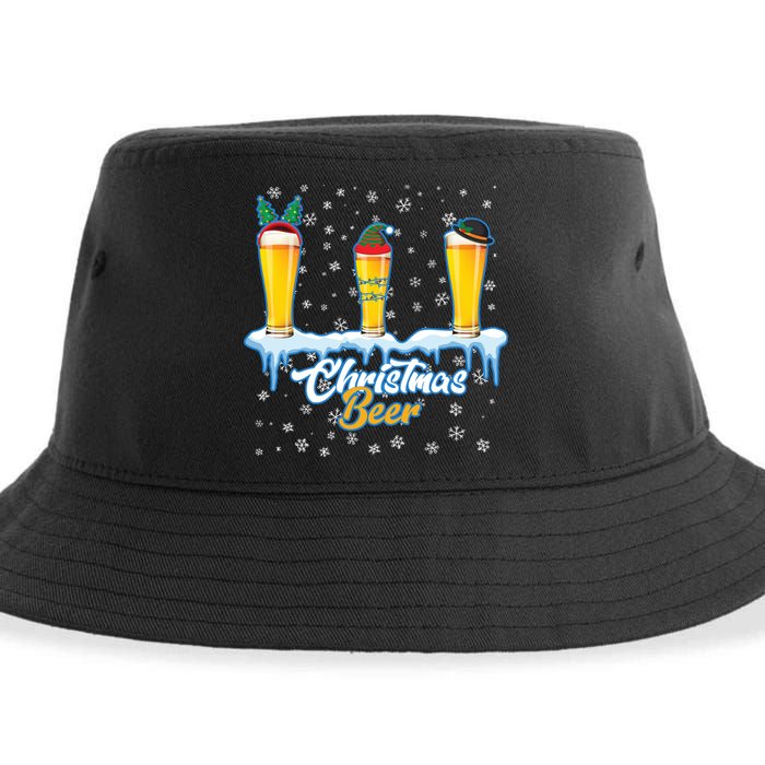 Funny Christmas Beer Sustainable Bucket Hat
