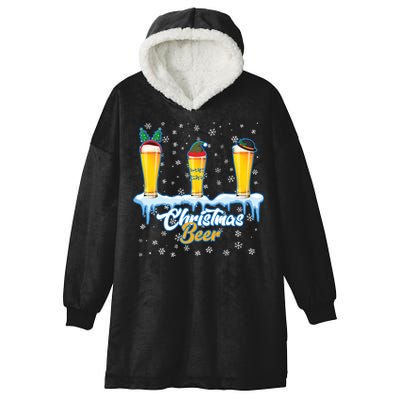 Funny Christmas Beer Hooded Wearable Blanket