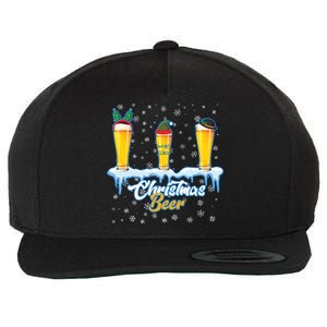 Funny Christmas Beer Wool Snapback Cap