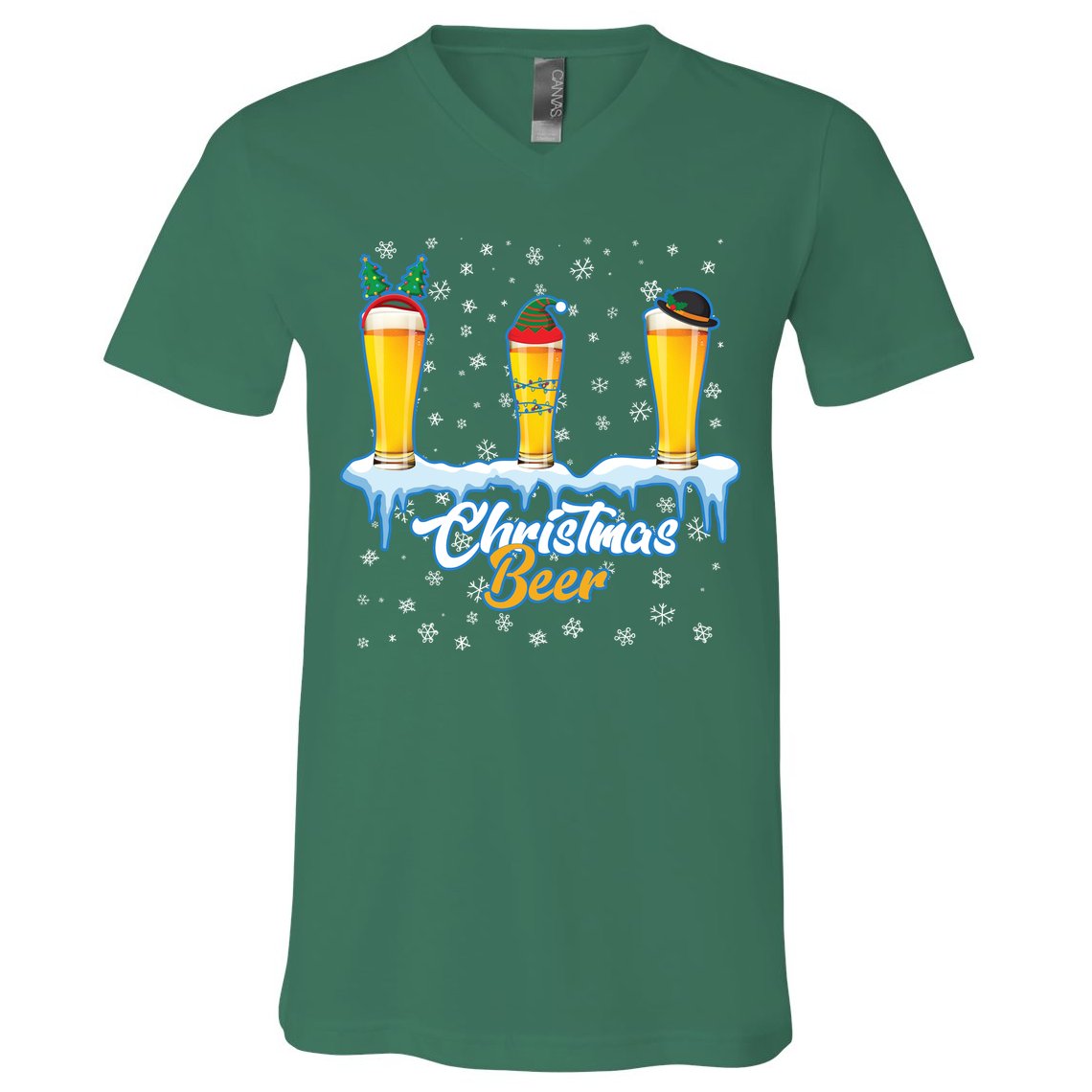 Funny Christmas Beer V-Neck T-Shirt