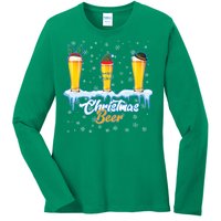 Funny Christmas Beer Ladies Long Sleeve Shirt