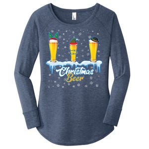 Funny Christmas Beer Women's Perfect Tri Tunic Long Sleeve Shirt