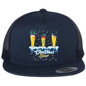 Funny Christmas Beer Flat Bill Trucker Hat