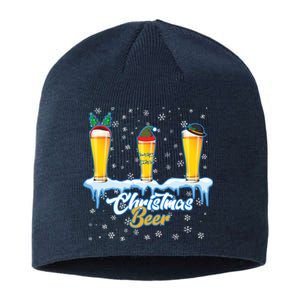 Funny Christmas Beer Sustainable Beanie