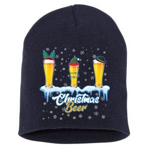 Funny Christmas Beer Short Acrylic Beanie