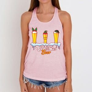 Funny Christmas Beer Women's Knotted Racerback Tank