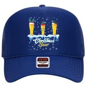 Funny Christmas Beer High Crown Mesh Back Trucker Hat