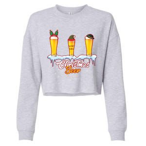 Funny Christmas Beer Cropped Pullover Crew