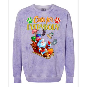 Funny Christmas Cats For Everyone Santa Claus Colorblast Crewneck Sweatshirt