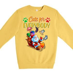 Funny Christmas Cats For Everyone Santa Claus Premium Crewneck Sweatshirt