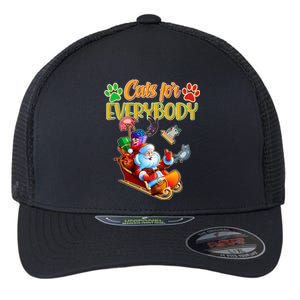 Funny Christmas Cats For Everyone Santa Claus Flexfit Unipanel Trucker Cap