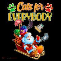 Funny Christmas Cats For Everyone Santa Claus T-Shirt