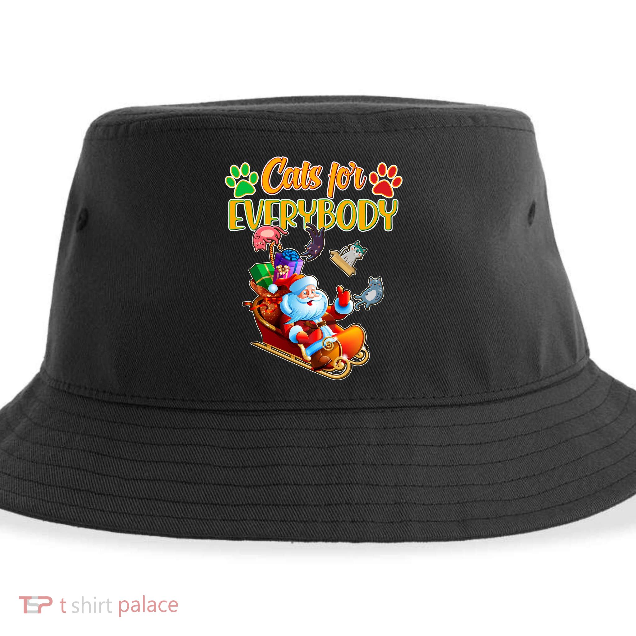 Funny Christmas Cats For Everyone Santa Claus Sustainable Bucket Hat