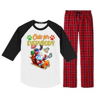 Funny Christmas Cats For Everyone Santa Claus Raglan Sleeve Pajama Set