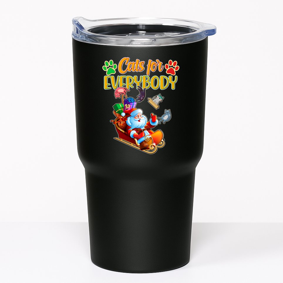 Funny Christmas Cats For Everyone Santa Claus Tumbler