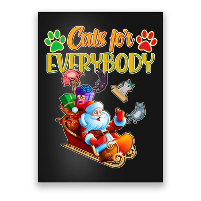 Funny Christmas Cats For Everyone Santa Claus Poster