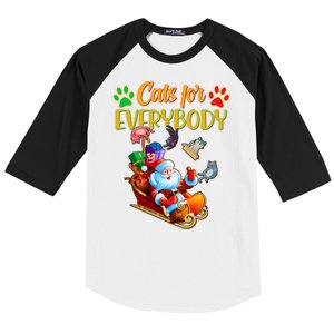 Funny Christmas Cats For Everyone Santa Claus Baseball Sleeve Shirt