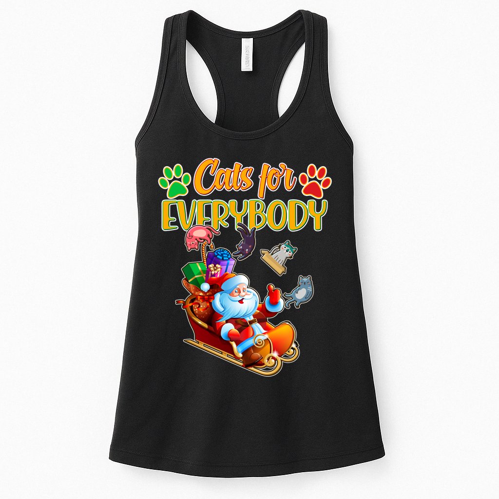 Funny Christmas Cats For Everyone Santa Claus Womens Tank Top